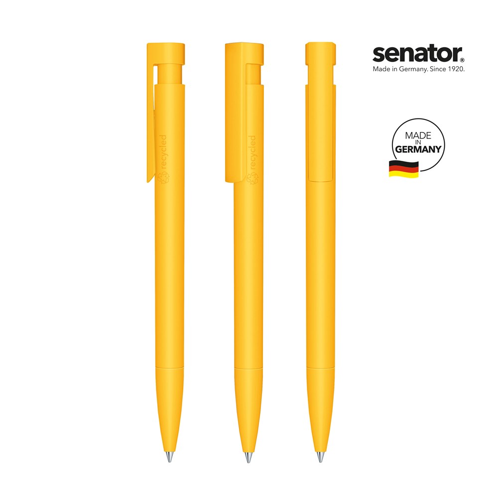 senator® Liberty Matt Recyceld  retractable pen - wit/geel 7408