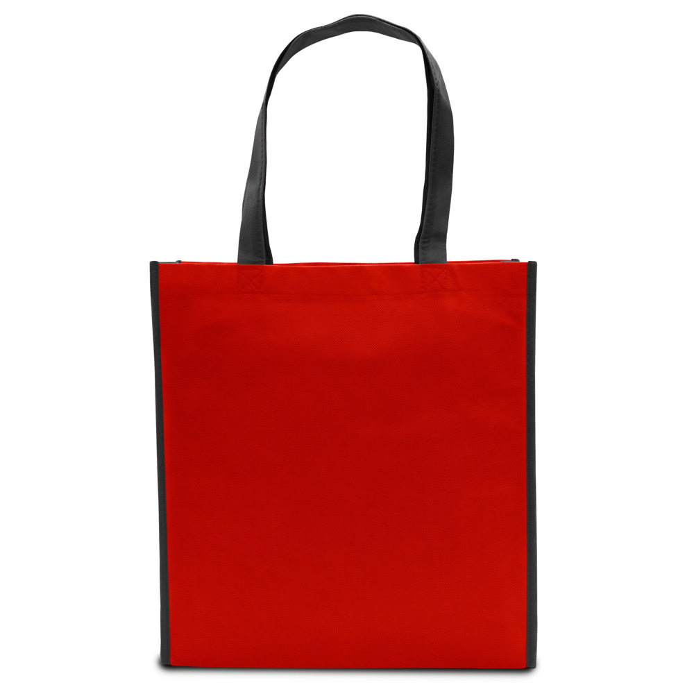LISBOA – Shopper met bodem- en zijvouw - Rood/Zwart