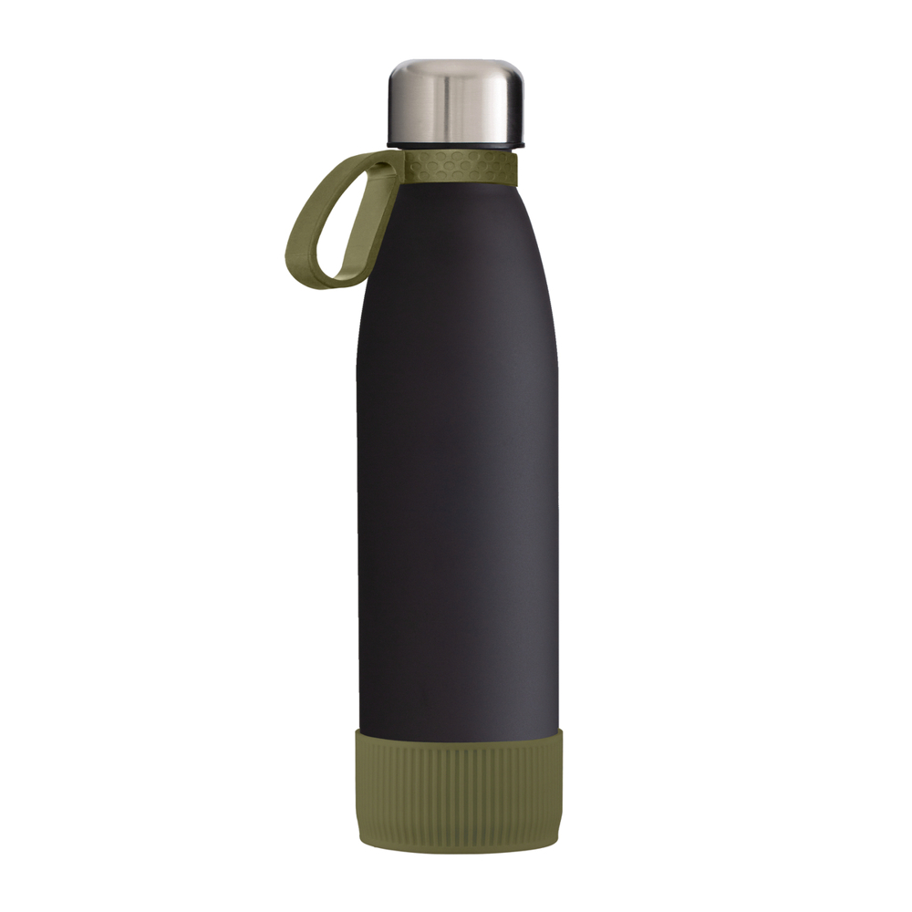 Fles GLASS - oijfgroen, zwart