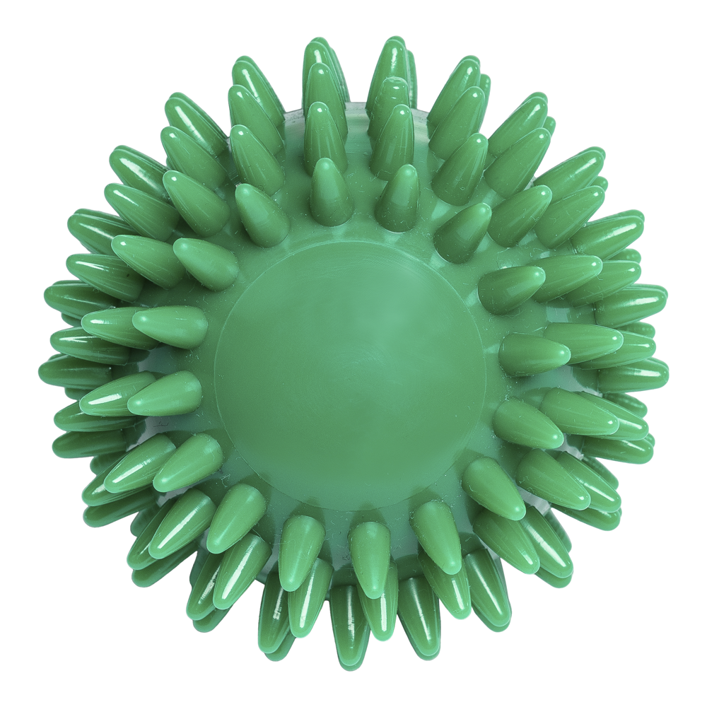 Massagebal / Egelbal met rond reliëf (78 mm, groen), "Made in Germany"