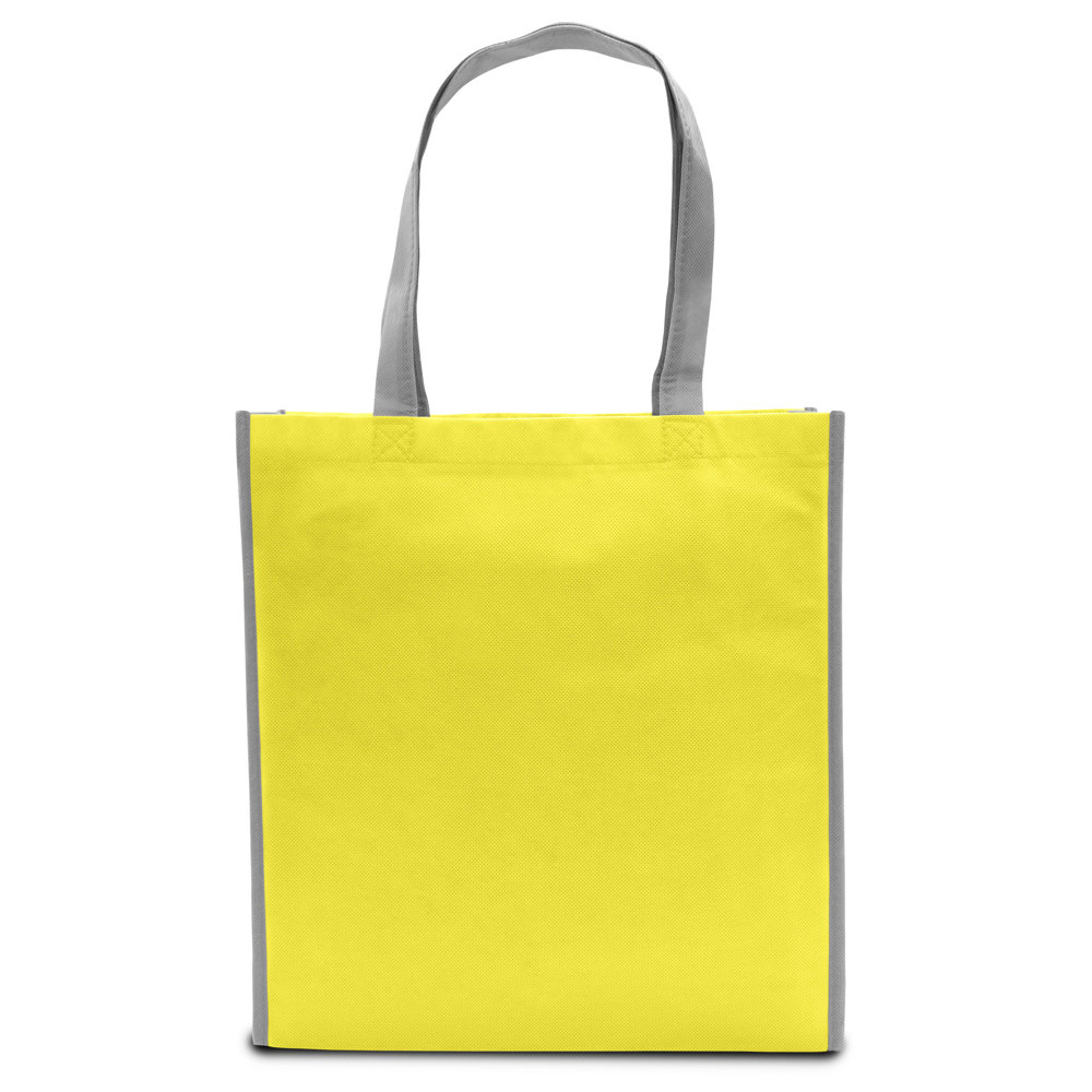 LISBOA – Shopper met bodem- en zijvouw - Neongeel/Grijs