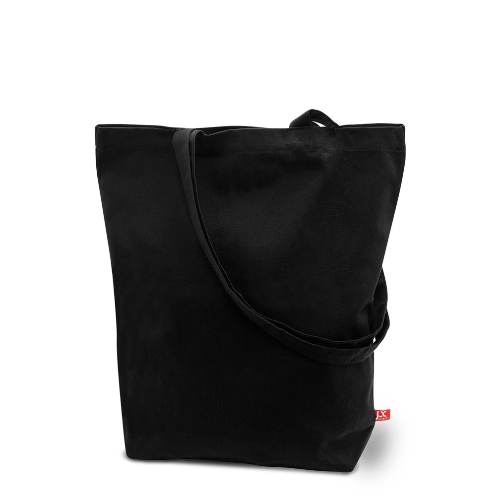 MELBOURNE – Canvas tas met bodemvouw en lange hengsels - Zwart