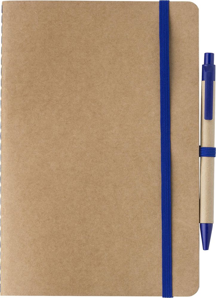 Gerecycled kartonnen notitieboekje (A5) Theodore Original - kobaltblauw