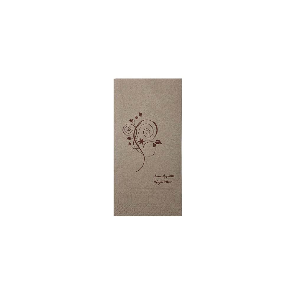 Servetten, 3 laags celstof, 7 x 7,5 cm opdruk, 33 x 33 cm, 1/8 vouw, gekleurd