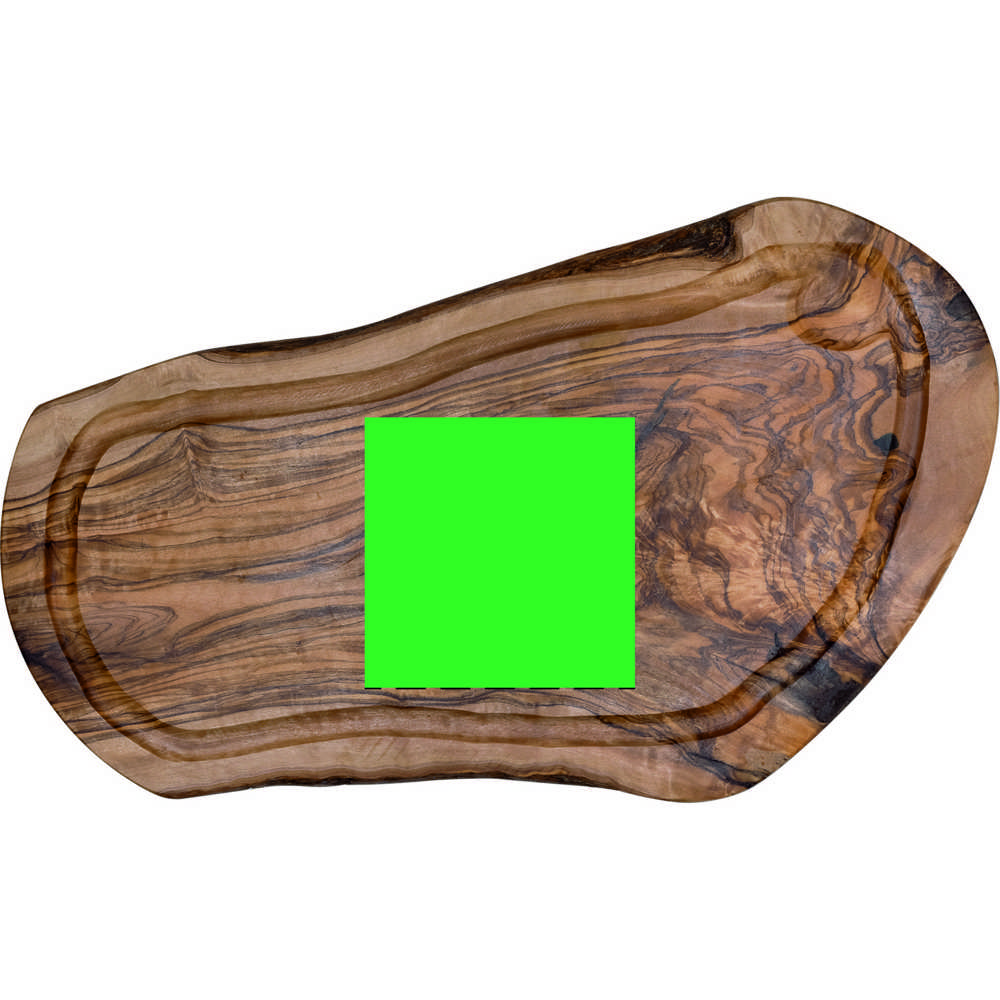Plank met sapgeul ovaal olijfhout ca. 40x17 cm