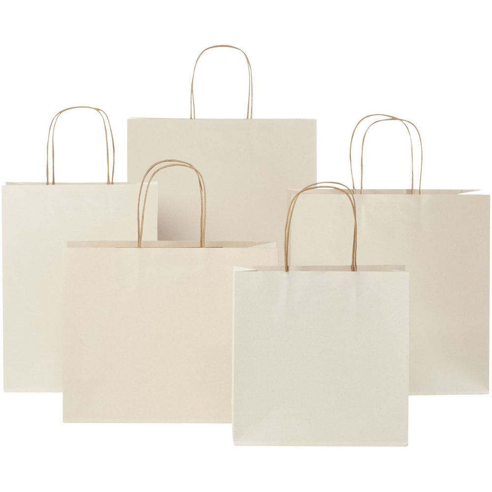 Papieren tas 150 g/m2 gemaakt van landbouwafval met gedraaide handgrepen - 24 x 9 x 32 cm