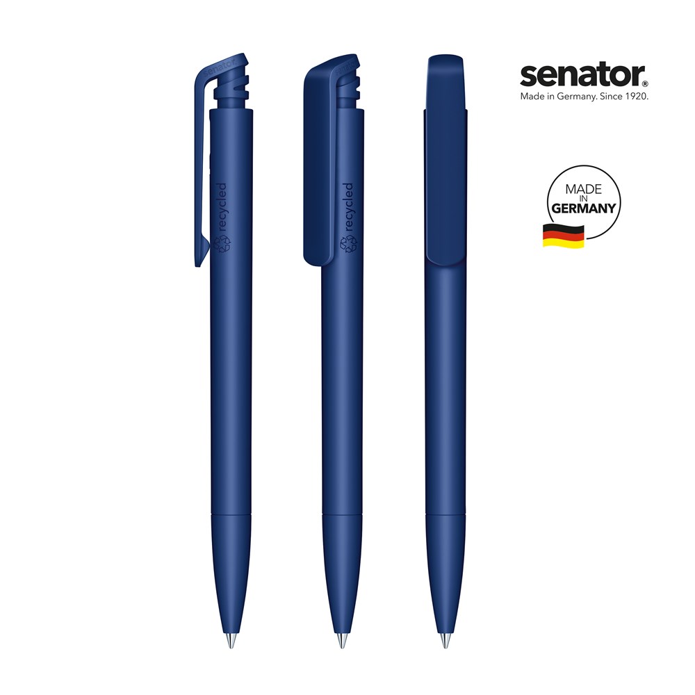 senator® Trento Matt Recycled retractable pen - blauw 2757