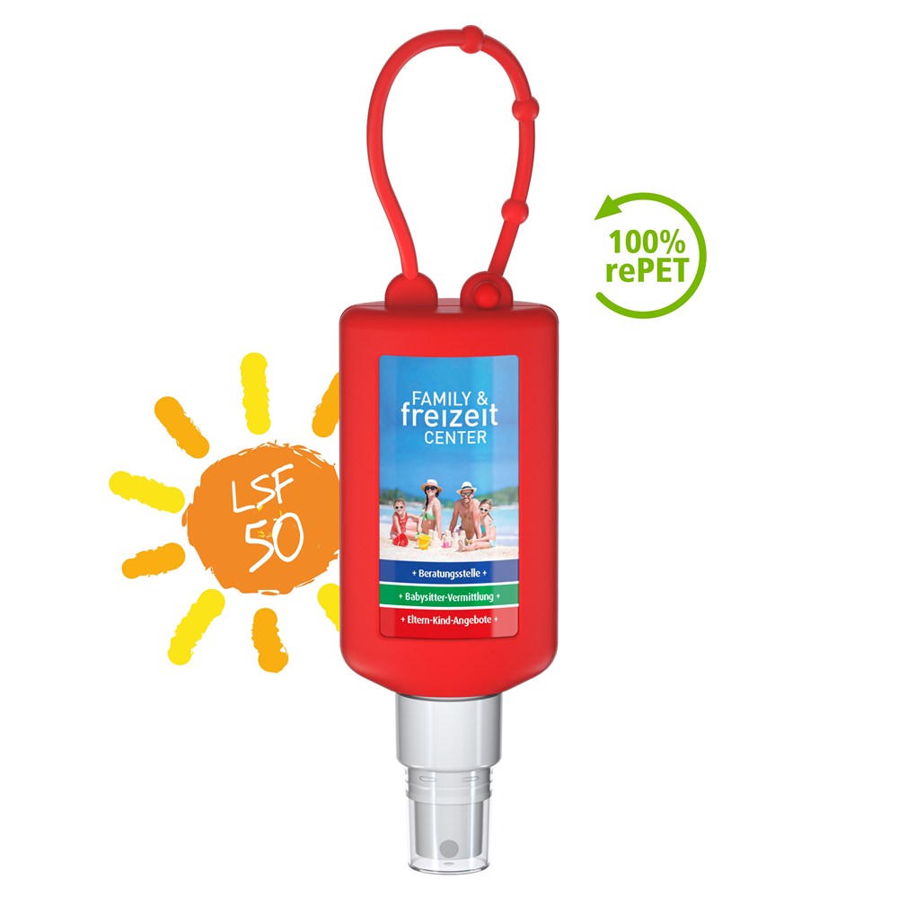 Sun Protection Spray SPF 50, 50 ml Bumper (rood), Body Label