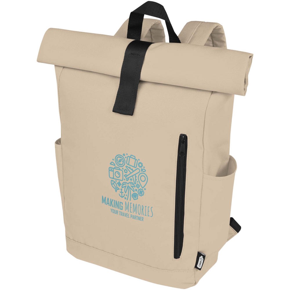 Byron 15,6" rugzak van GRS RPET met opgerolde bovenkant 18 L
