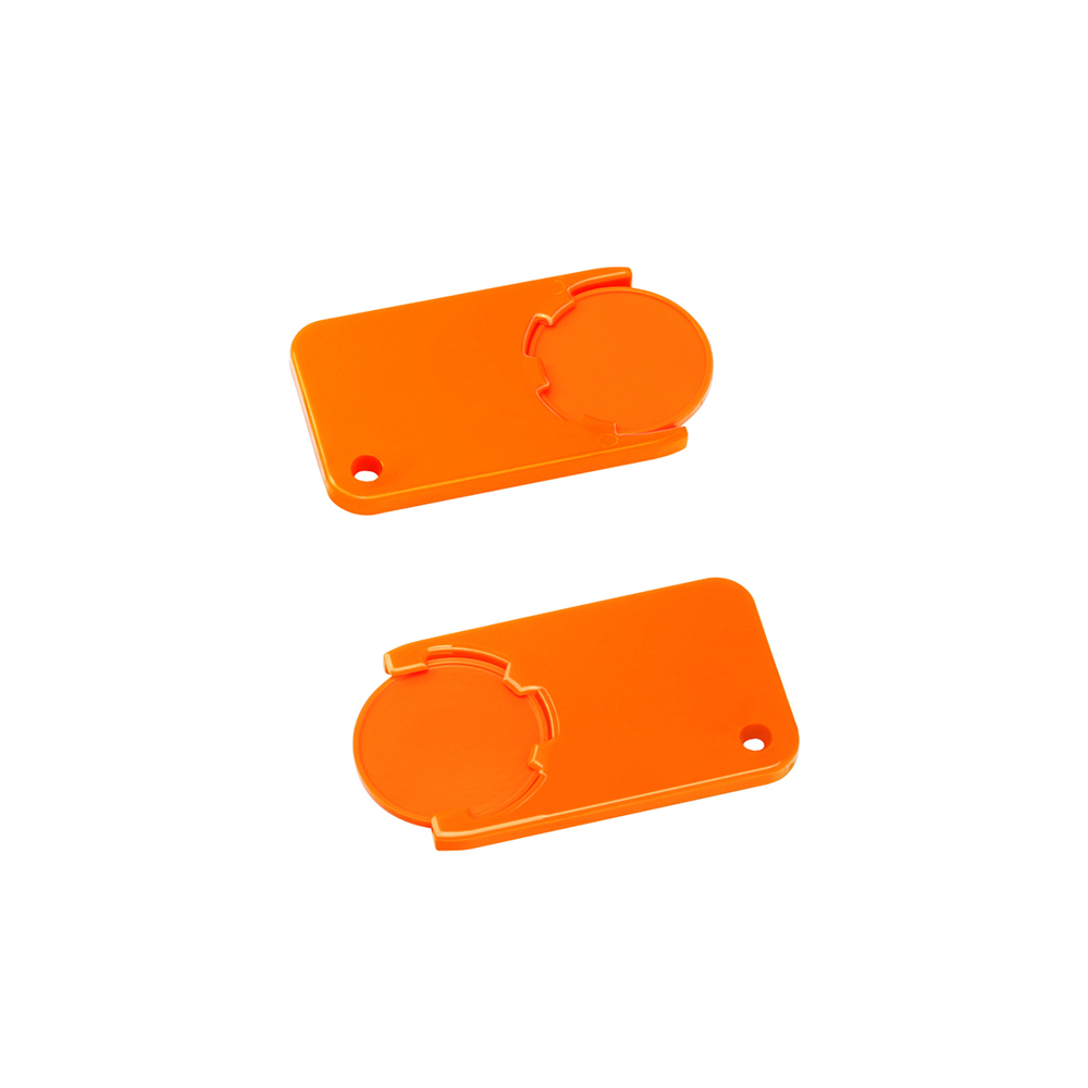 Chiphouder met winkelwagenmuntje 1€ "Beta" - oranje/oranje