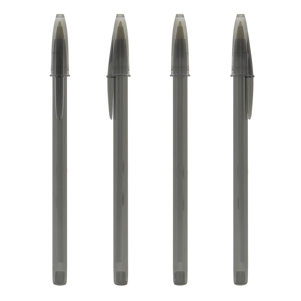 BIC® Style balpen - Doorzichtig Donkergrijs / Doorzichtig Donkergrijs / Zwarte Inkt