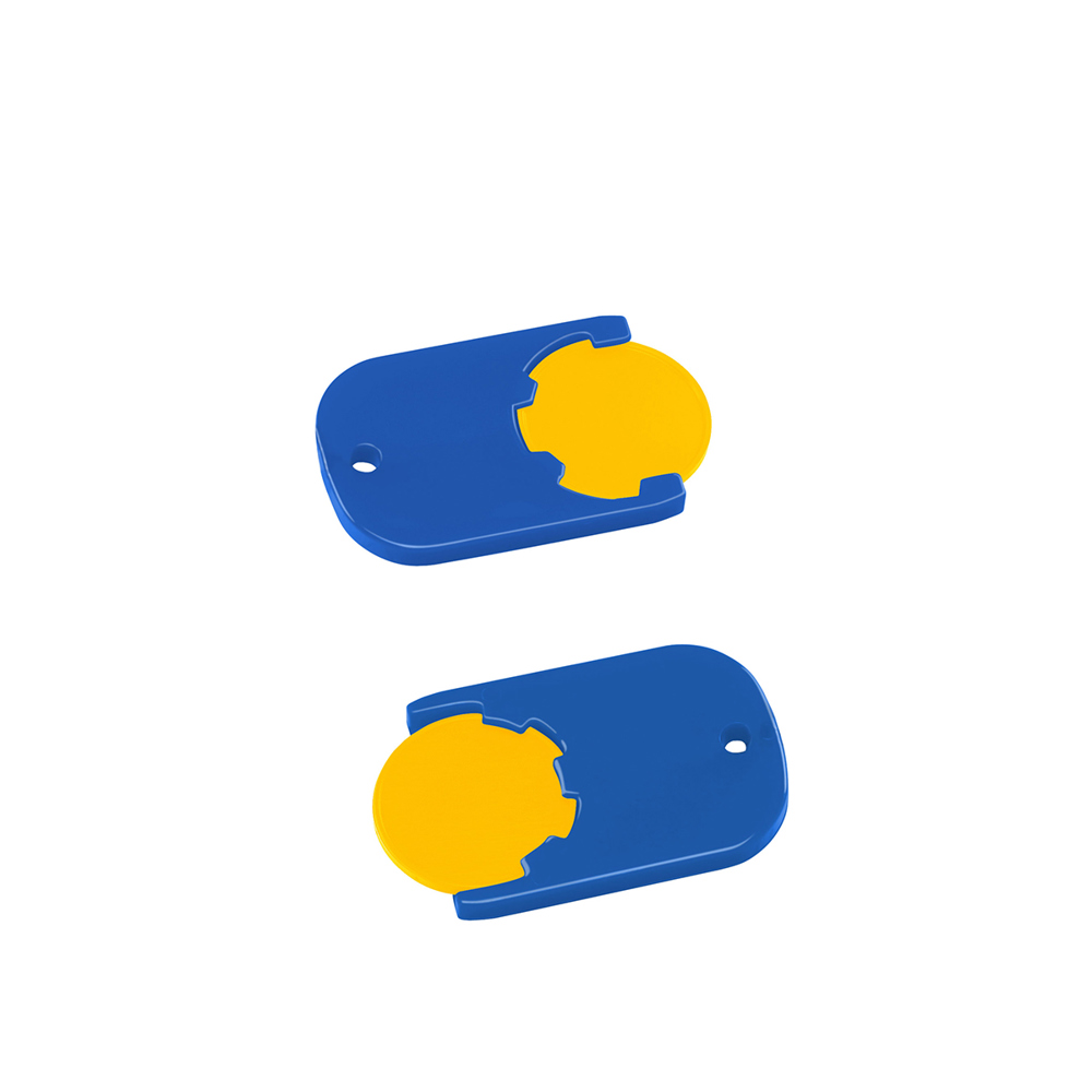 Chiphouder met winkelwagenmuntje 1€ "Gamma" - geel/blauw