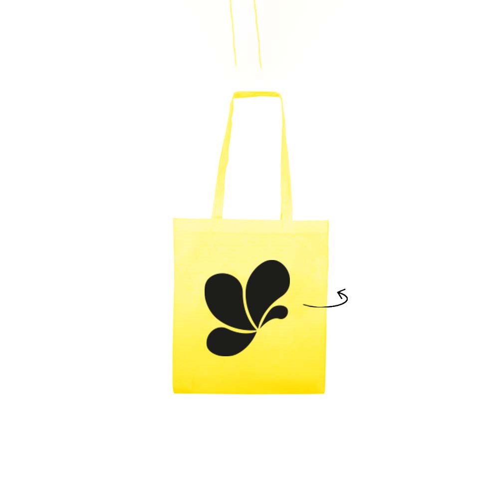 Draagtas, 36 x 42 cm, non woven, 2 zijden, 100 grams, korte handle Per 100 stuks