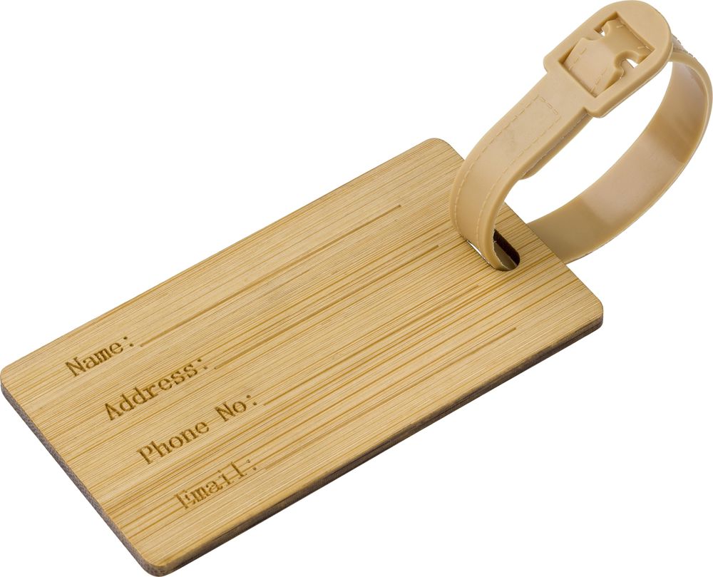 Bamboe bagagelabel Shawn