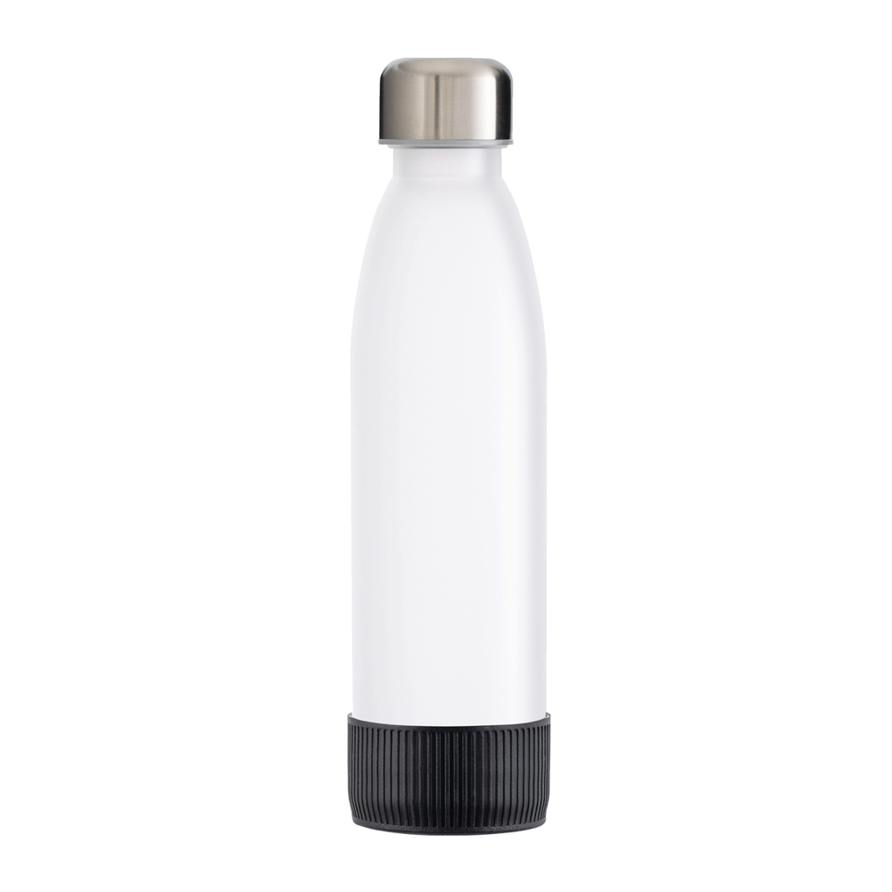 Fles GLASS - zwart, zilver, wit