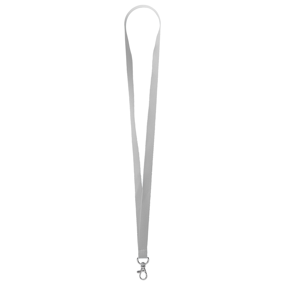 Keycord "standaard", breedte 15 mm - zilver (metallic)