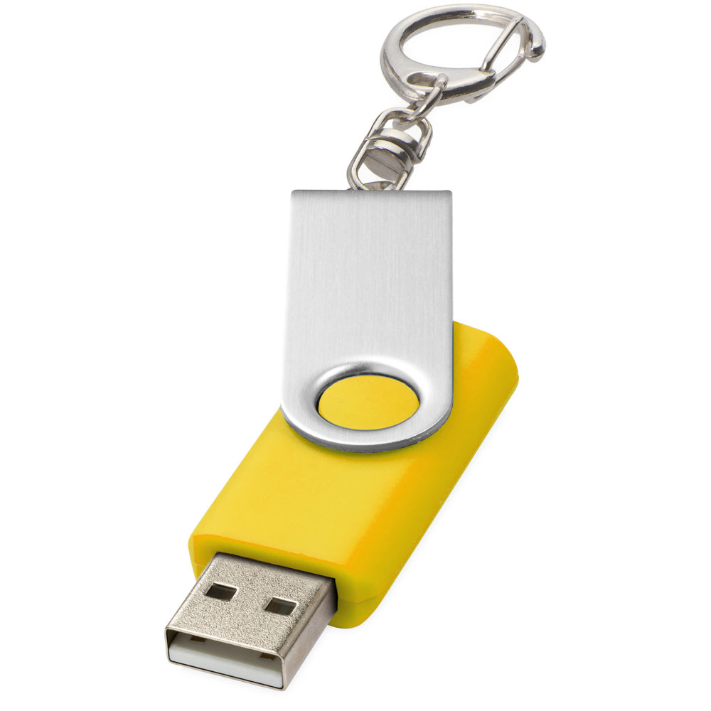 Rotate USB met sleutelhanger - Geel