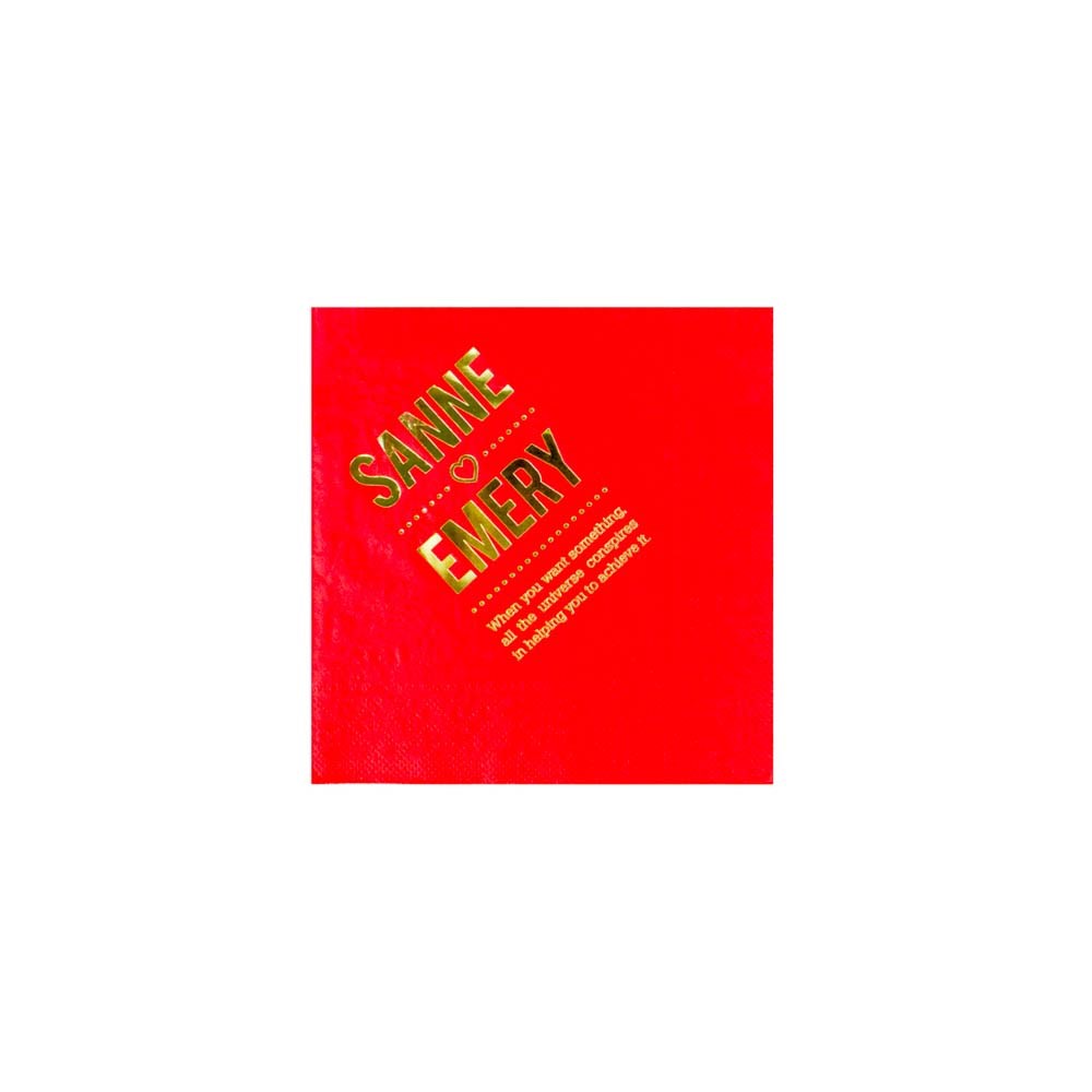 Servet, 3 laags celstof, 1/4 vouw, 33 x 33 cm, foliedruk v.a 100 st, 33 x 33 cm