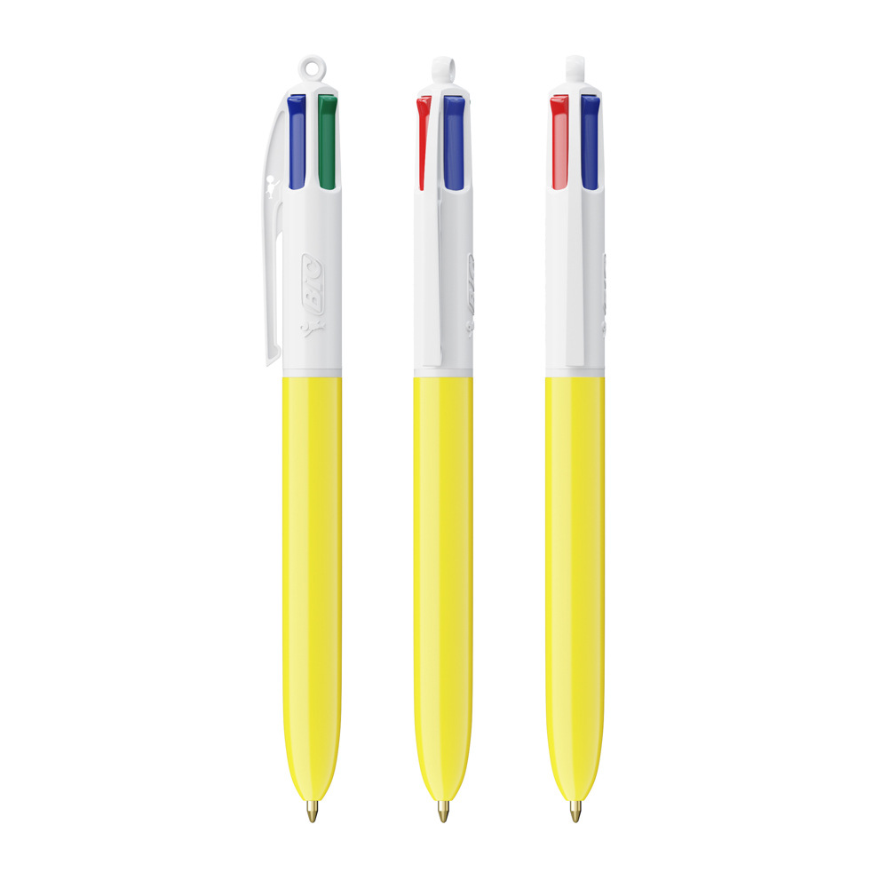 BIC® 4 Colours® balpen - Wit/Geel