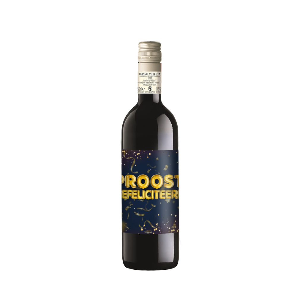 Rode Wijn Proost Gefeliciteerd Rosso Verona - 75cl