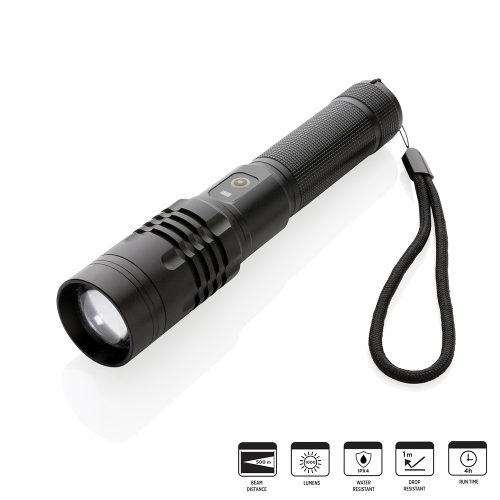 Gear X USB oplaadbare zaklamp
