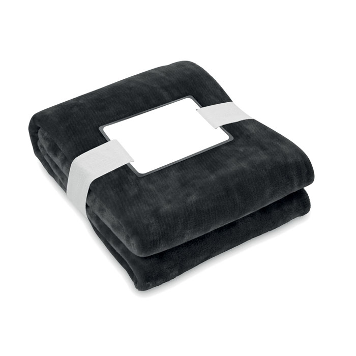 LOGAN - RPET fleecedeken 280gr/m² - zwart