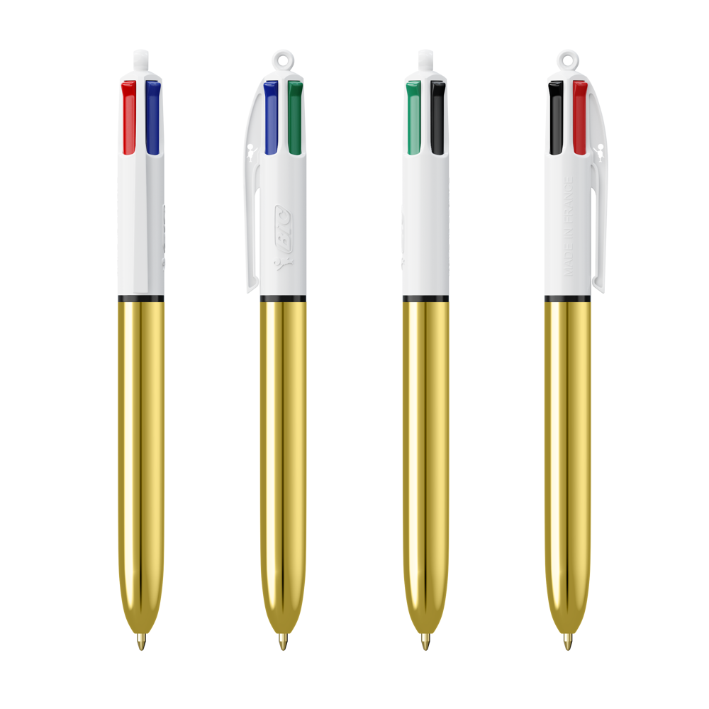 BIC® 4 Colours Shine balpen + Lanyard