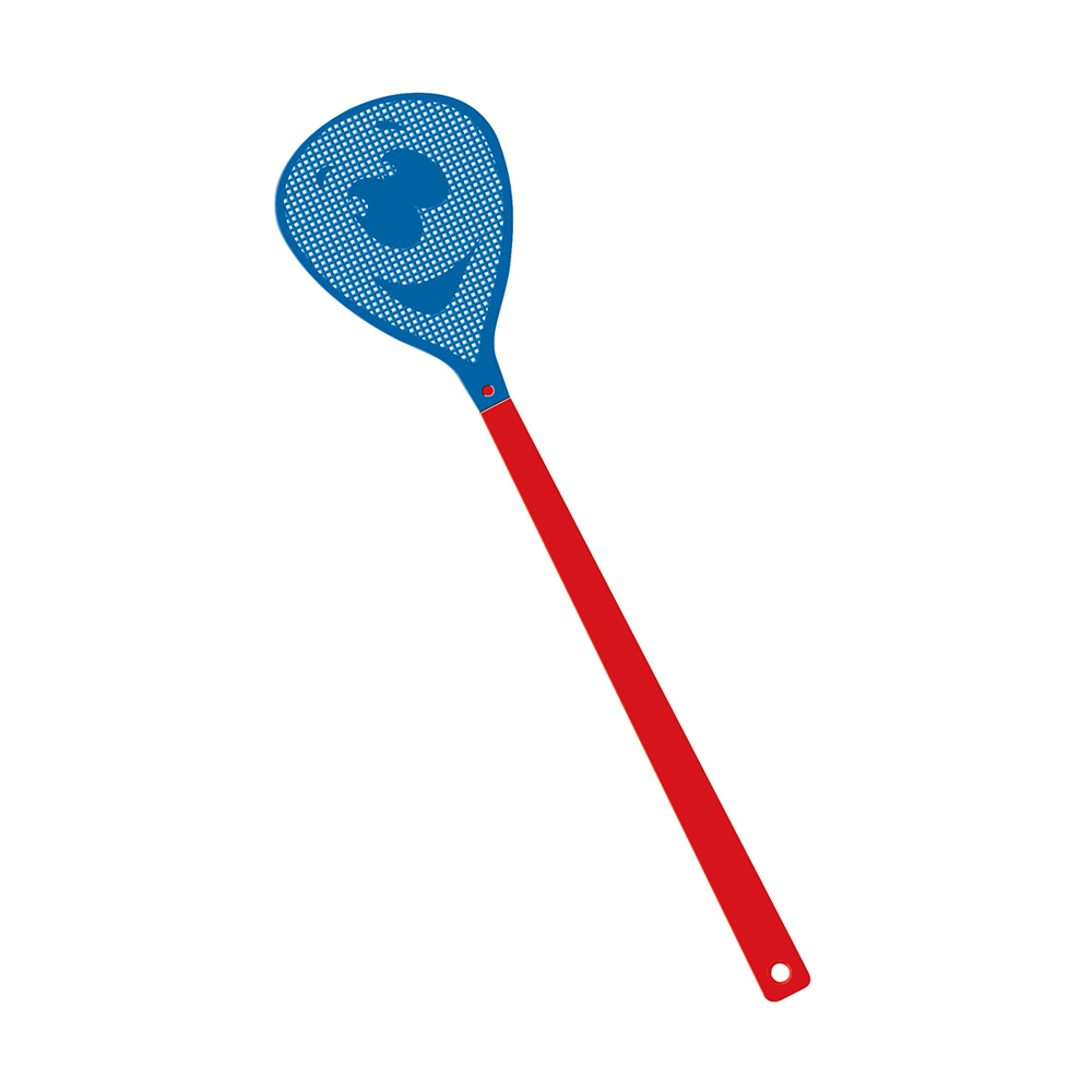 Vliegenmepper "gezicht" - rood/blauw