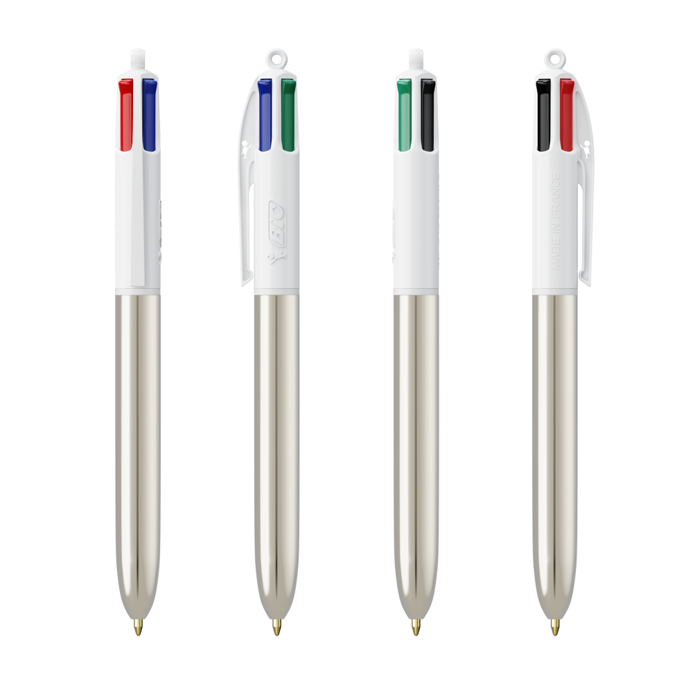 BIC® 4 Colours Shine balpen + Lanyard