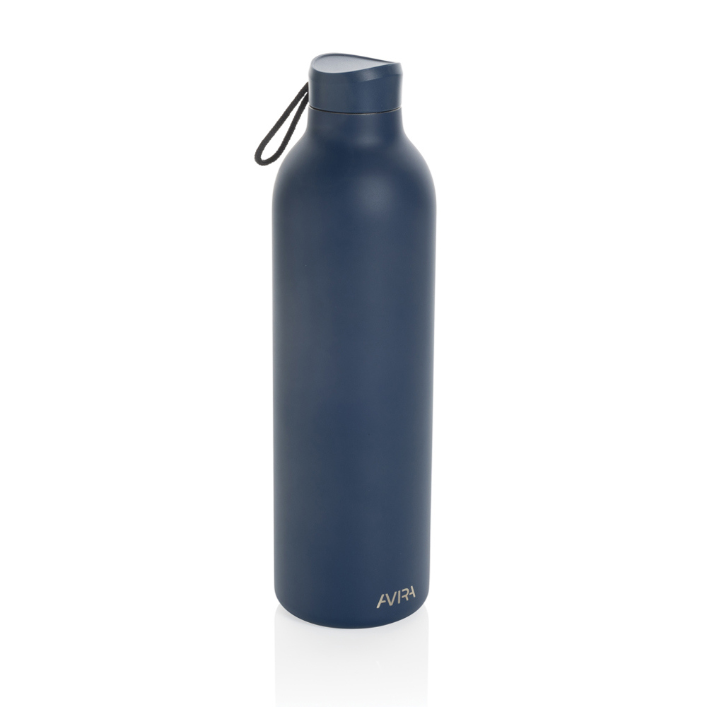 Avira Avior RCS gerecycled roestvrijstalen fles 1L - donkerblauw (± PMS 2767C)