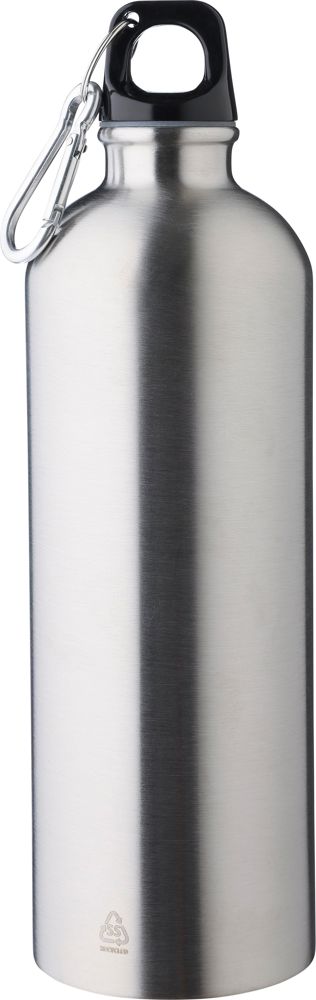 Gerecyclede roestvrijstalen enkelwandige fles (750 ml) Emeric - zilver