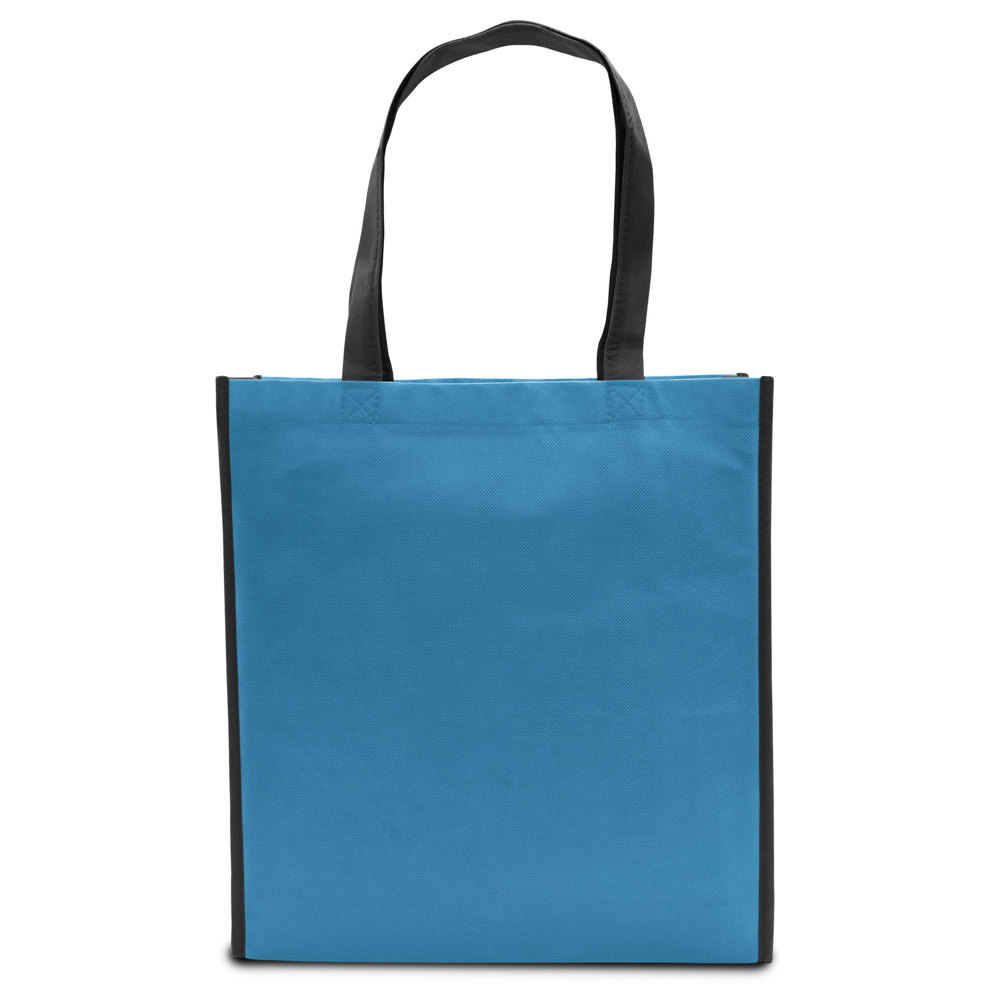 LISBOA – Shopper met bodem- en zijvouw - Lichtblauw/Zwart
