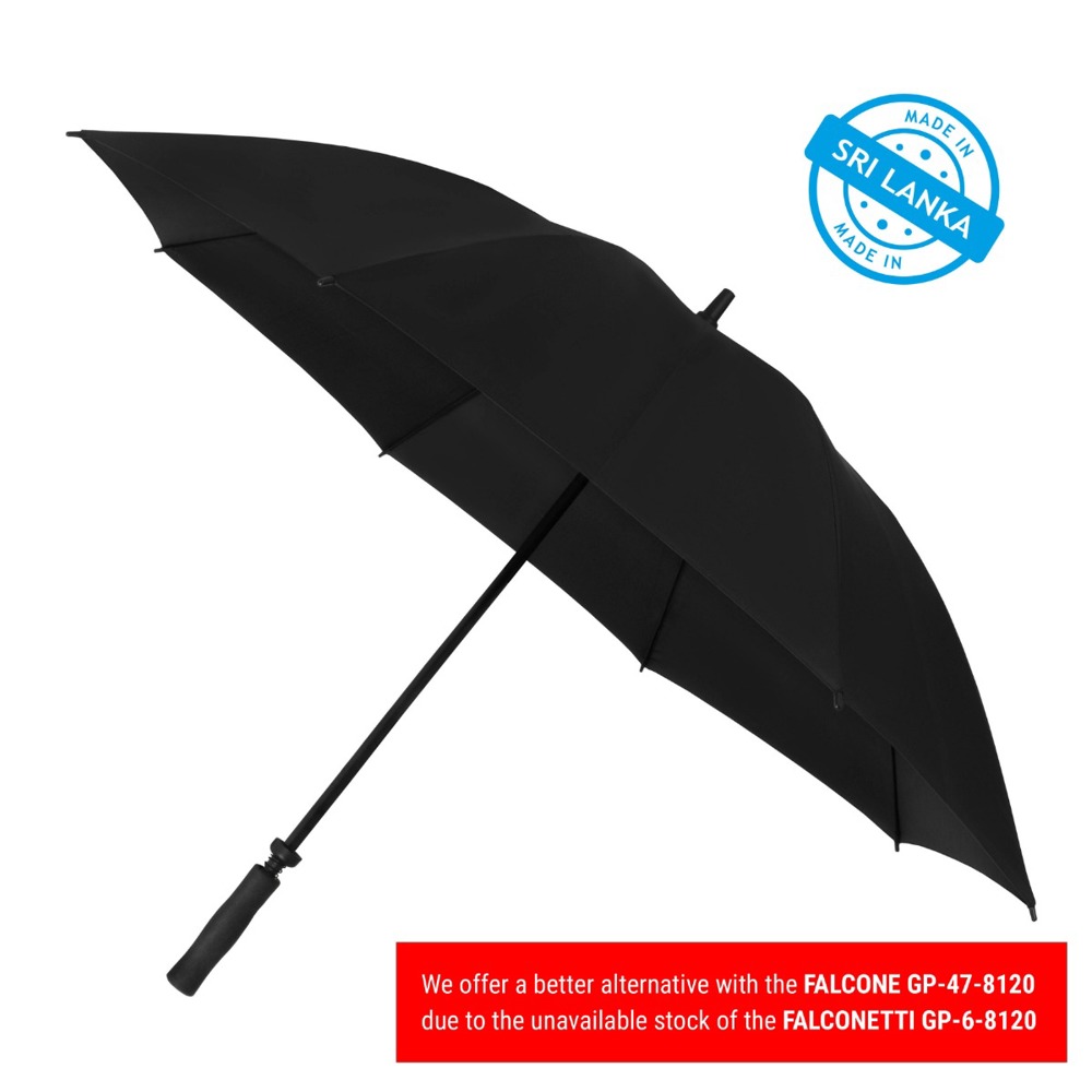 FALCONETTI - Golfparaplu - Handopening - Windproof -  125 cm - Zwart