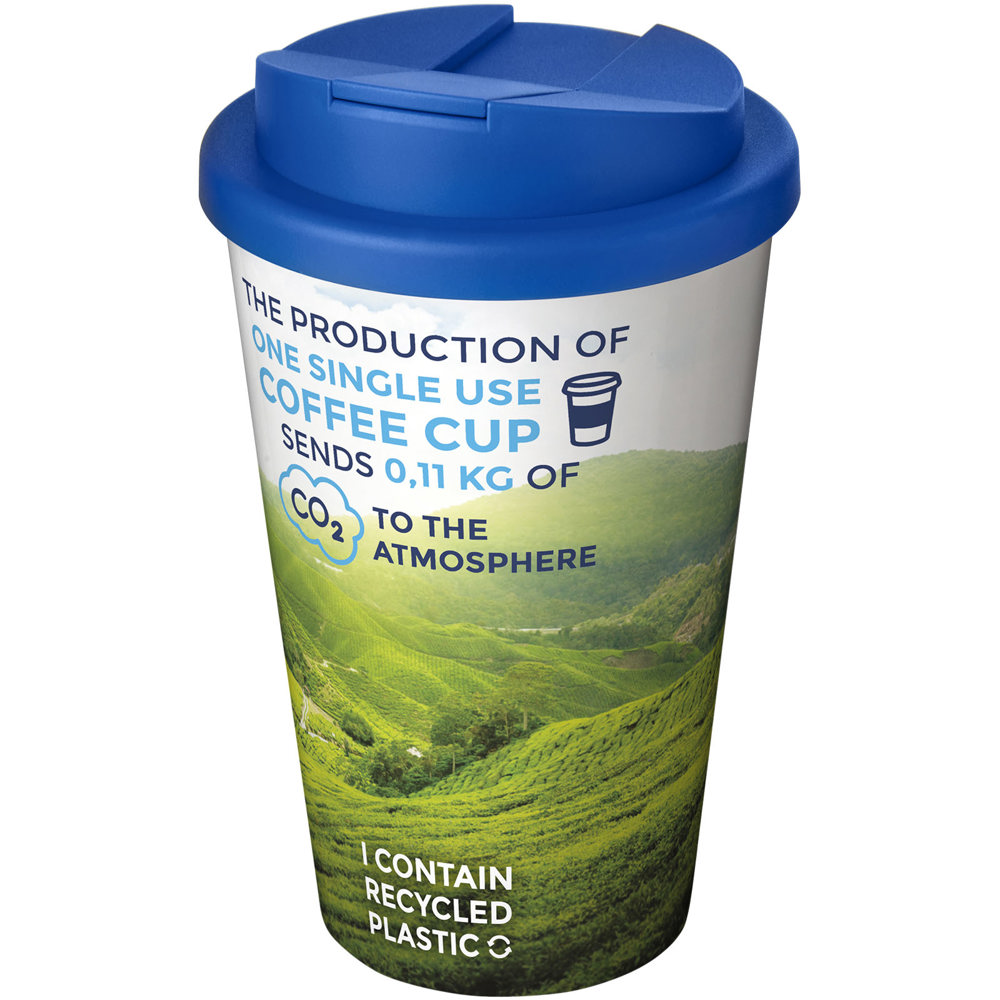 Brite-Americano® 350 ml geïsoleerde beker - Wit, Middenblauw