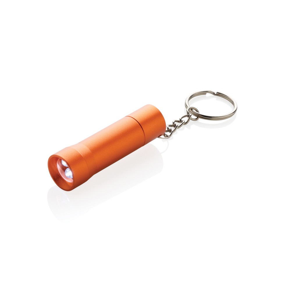 Flash RCS gerecycled aluminium sleutelhanger zaklamp - oranje (± PMS 1645C)