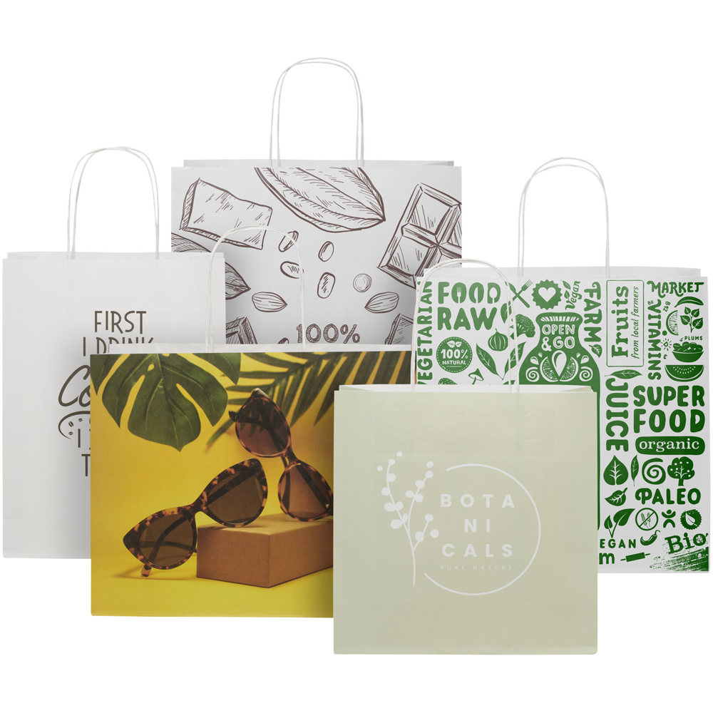 Papieren tas 120 g/m2 gemaakt van kraftpapier met gedraaide handvaten - 31 x 12 x 25 cm