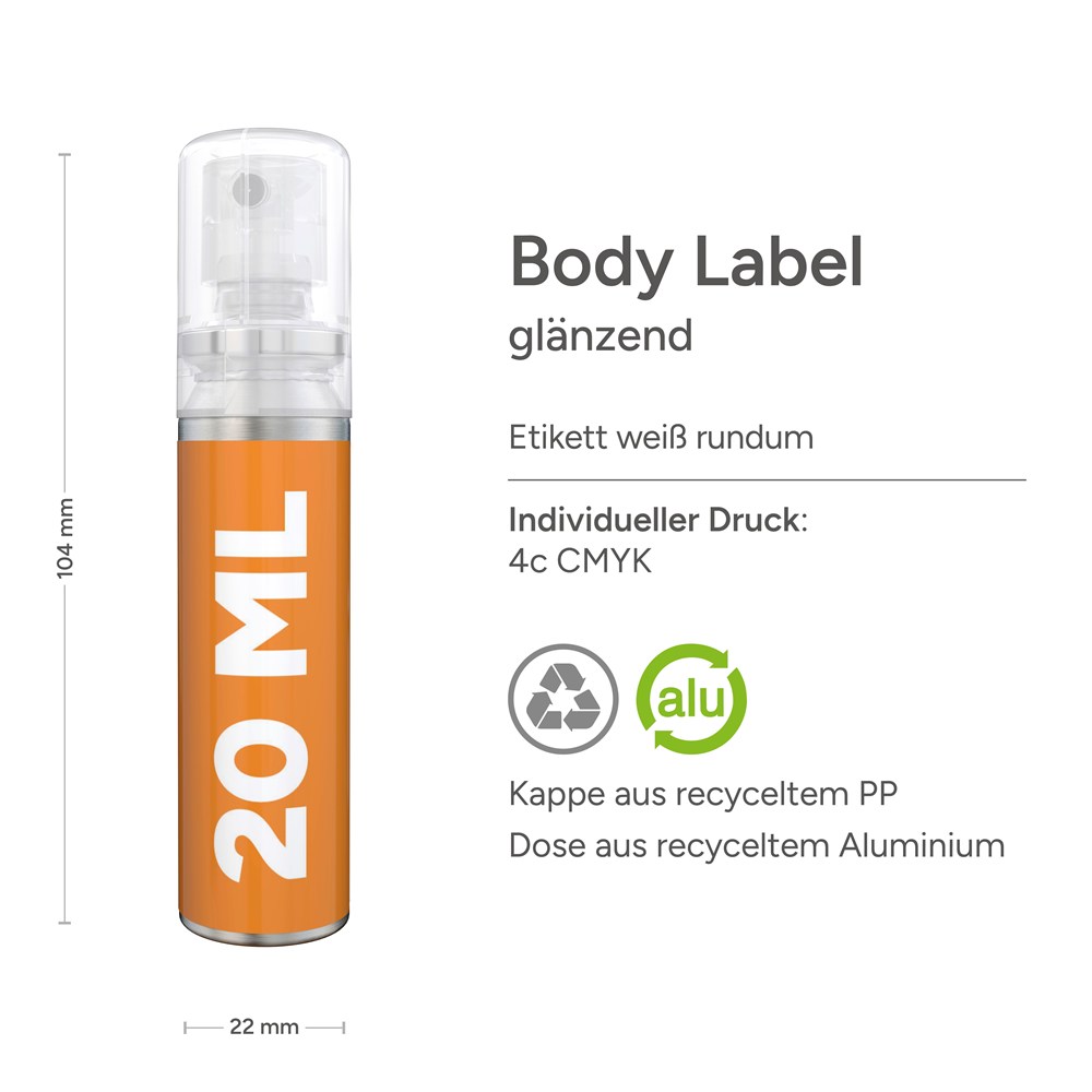 Sun Protction Spray SPF 50, 20 ml, Body Label