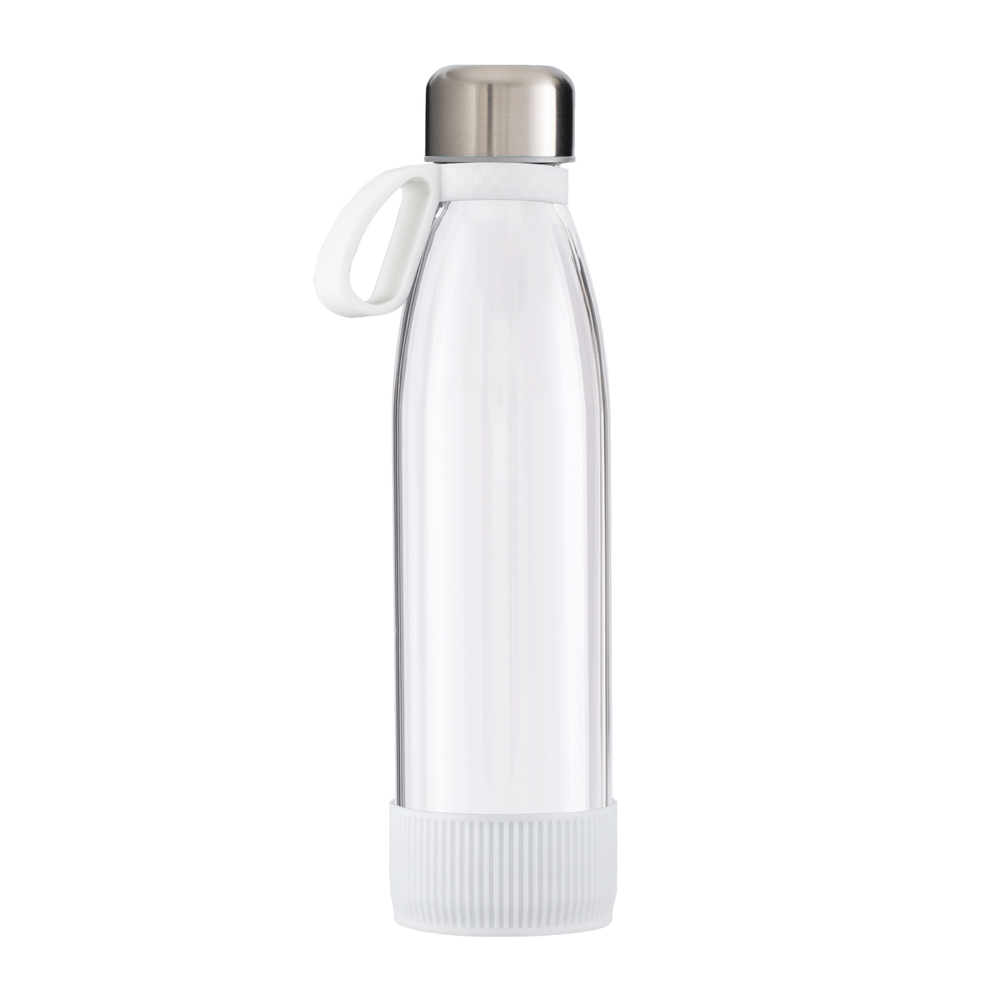 Fles GLASS - wit, zilver, transparant