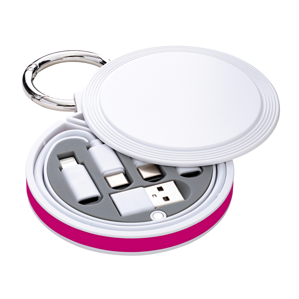 6 in 1 laadkabel REEVES-myCONVERTICS - magenta, wit