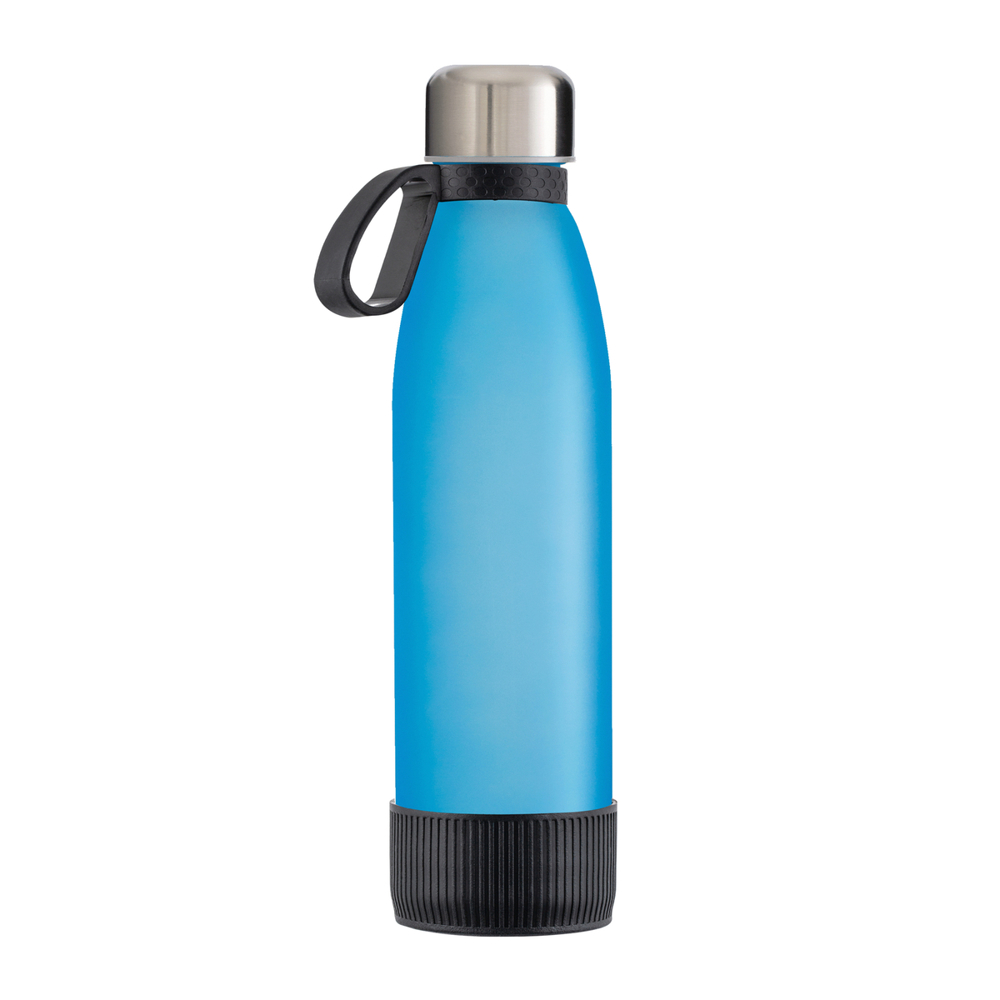 Fles GLASS - zwart, zilver, cyaan
