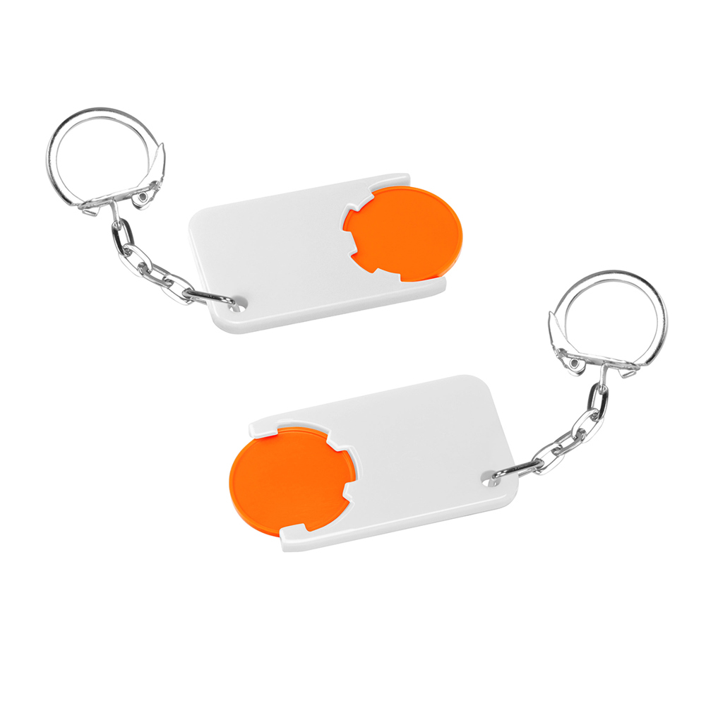 Chiphouder met winkelwagenmuntje 1€ "Beta" - oranje/wit