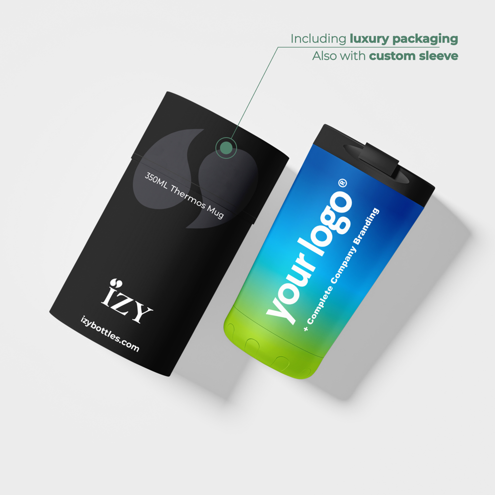 Thermosbeker / Koffiebeker - Zwart - 350 ml