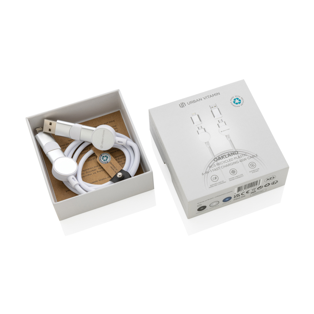 Oakland 1.2meter RCS rplastic 6-in-1 fast charging 45W kabel