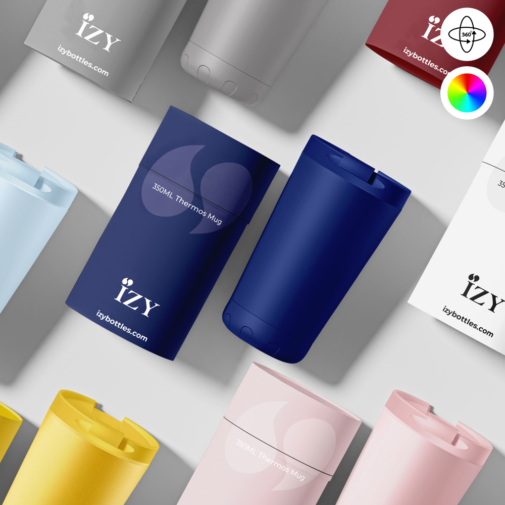 Thermosbeker / Koffiebeker - Blauw - 350 ml