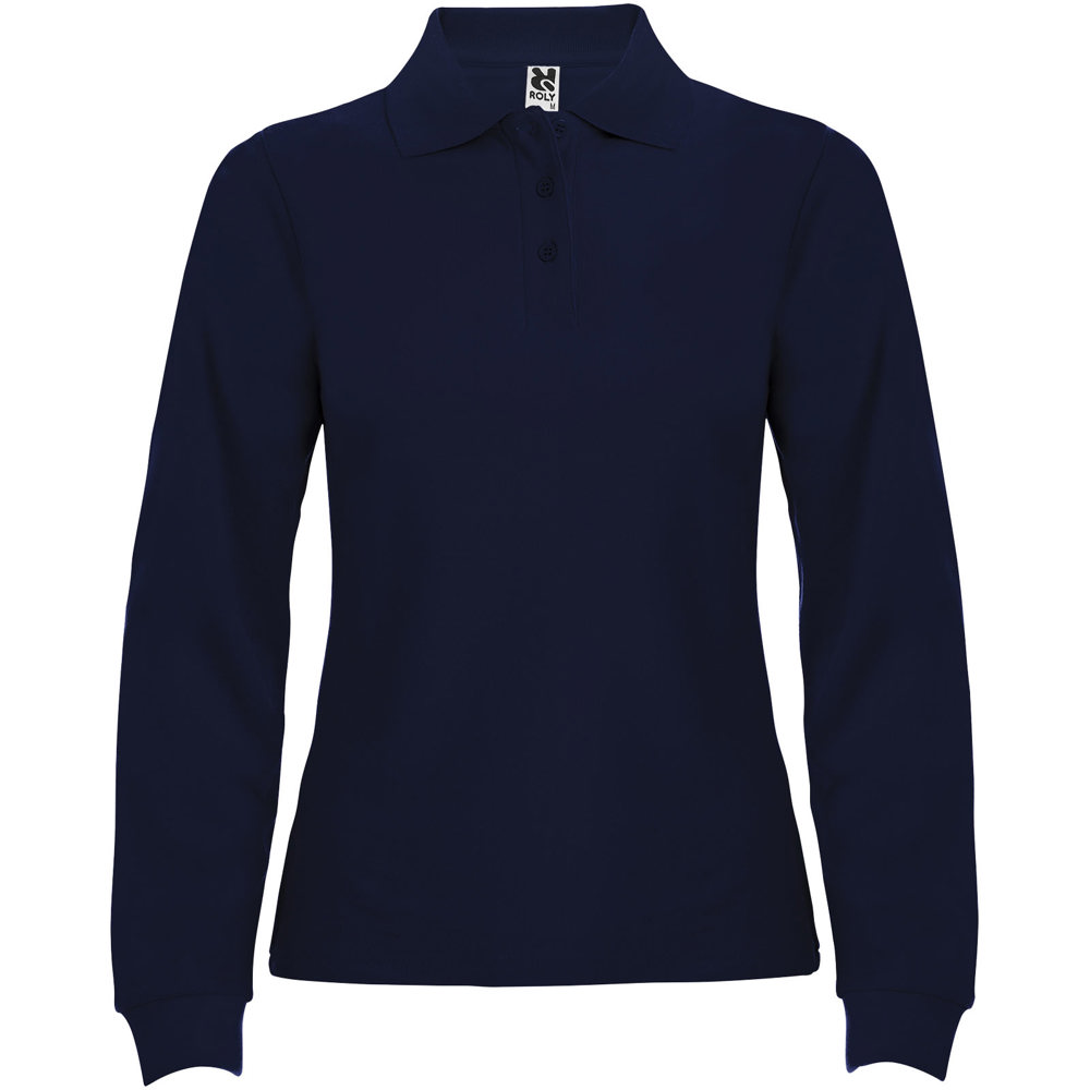 Estrella 220 g/m² damespolo met lange mouwen - Marineblauw