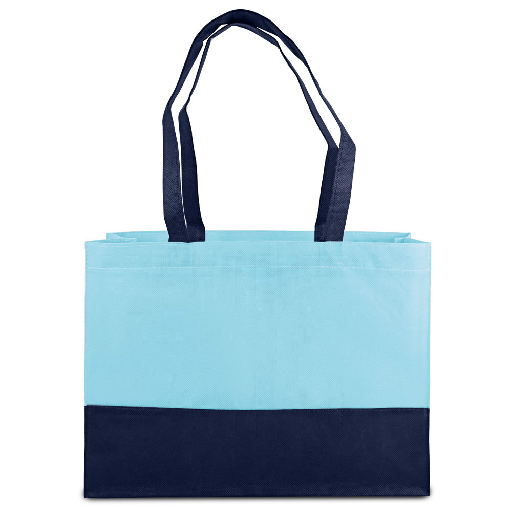 ROMA – Shopper met bodem- en zijvouwen - Hemelsblauw/Donkerblauw