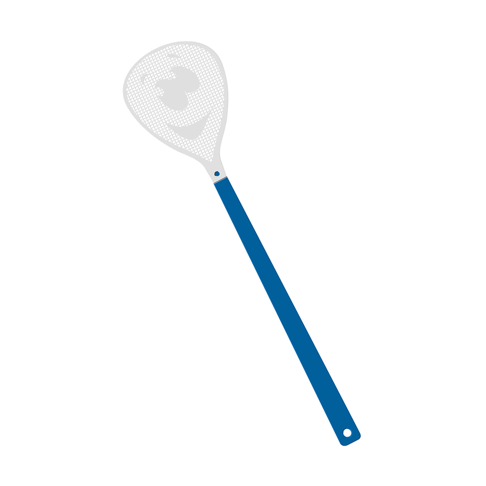 Vliegenmepper "gezicht" - blauw/wit