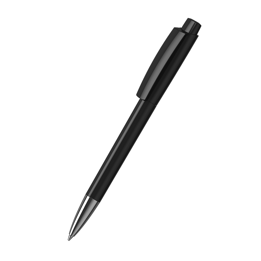 Klio-Eterna - Zeno high gloss Mn - Drukknop-balpen - zwart