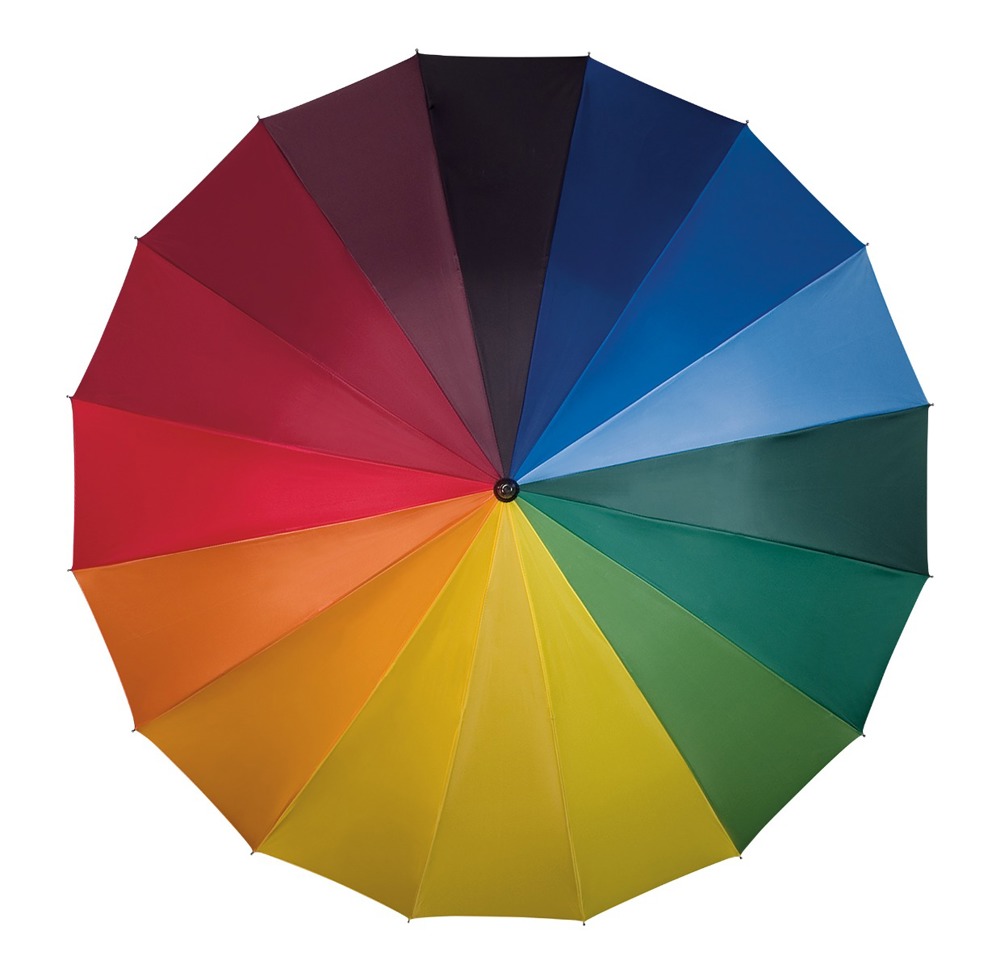 FALCONE - Regenboog paraplu - Handopening -  110 cm - Multi kleur