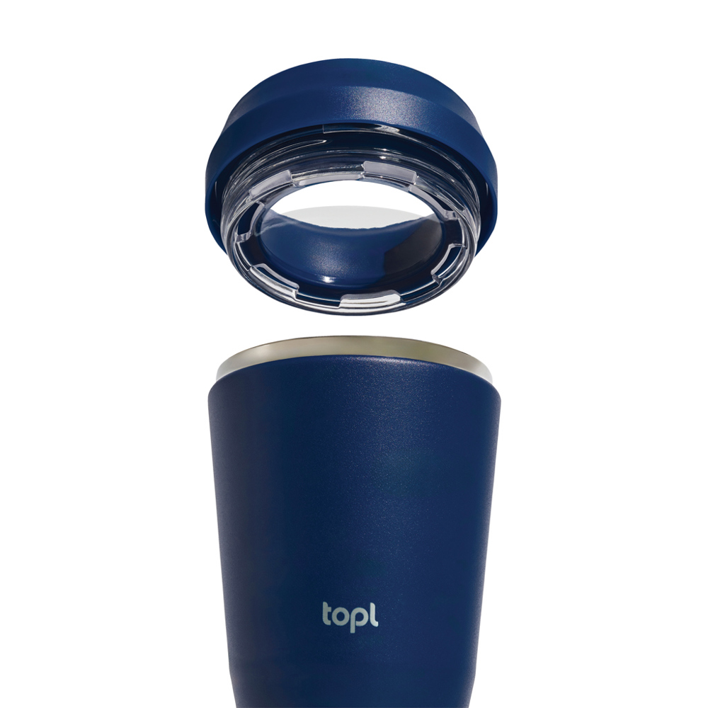Topl Recycled RVS To Go beker gepatenteerd 360 Lid 354ml